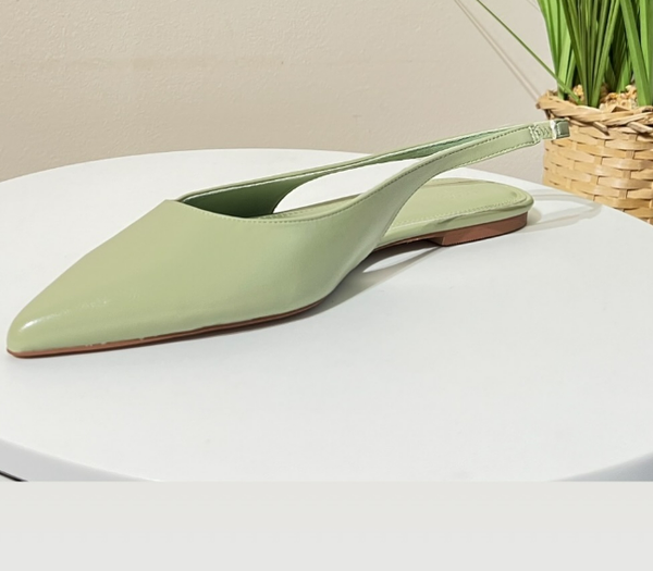 Green Slingback flats