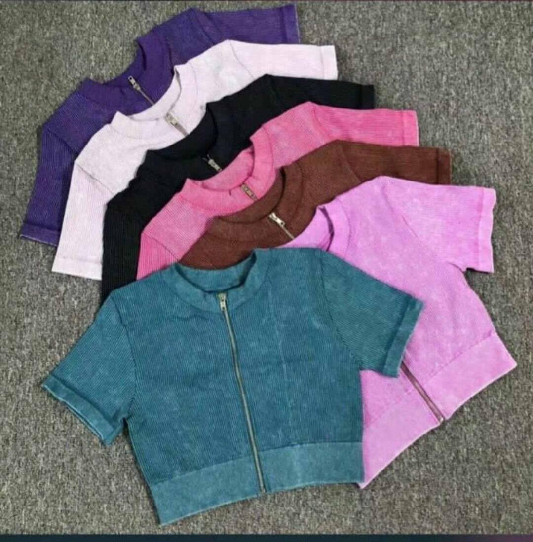 Crop tops à fermeture éclair