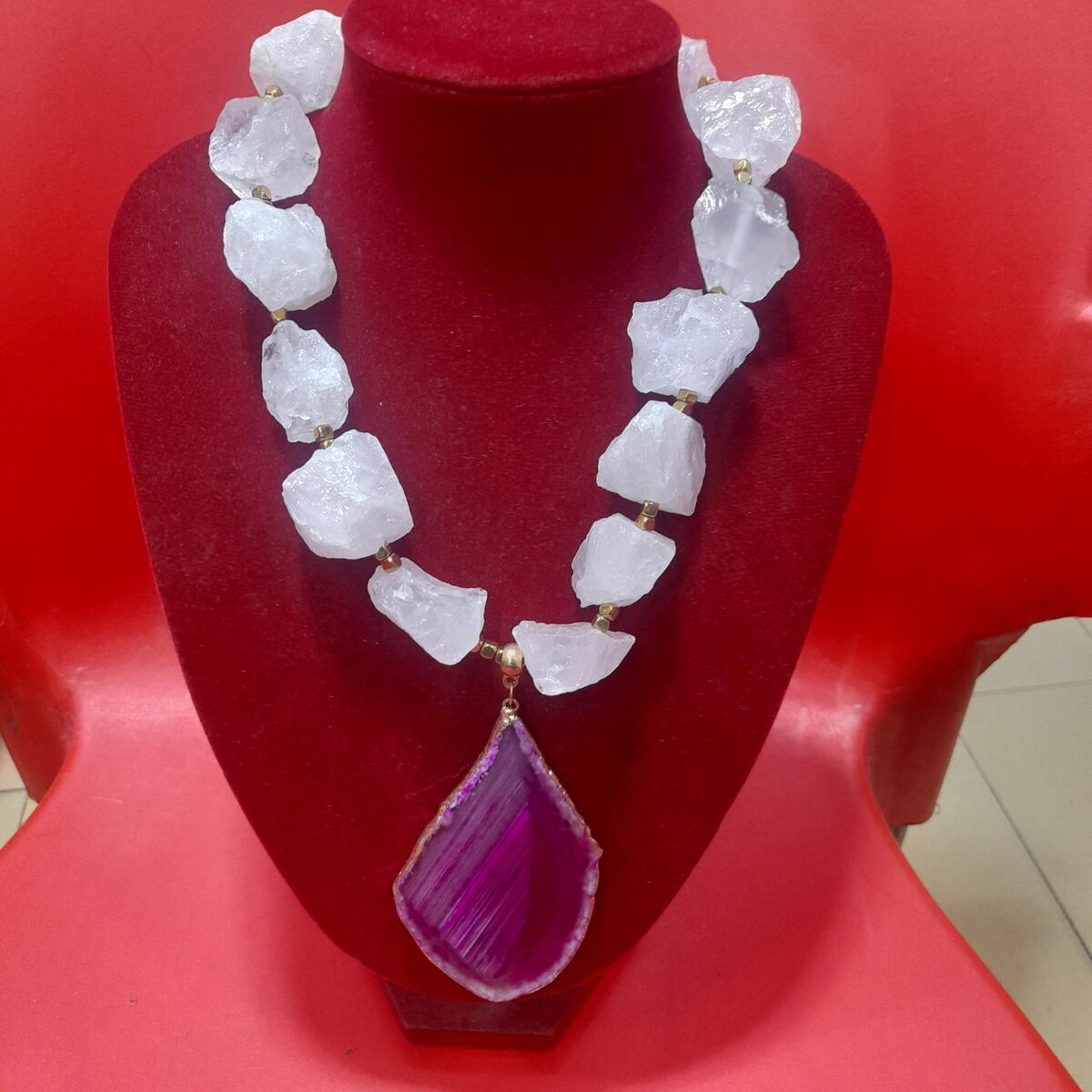 crystal stone necklace