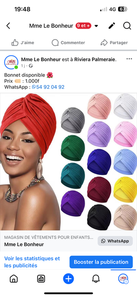 Turban pour femmes coloré