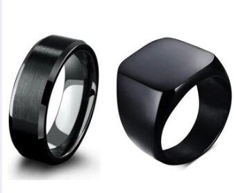 Titanium Punk Ring With Punk Round Ring For Mens and Boys
