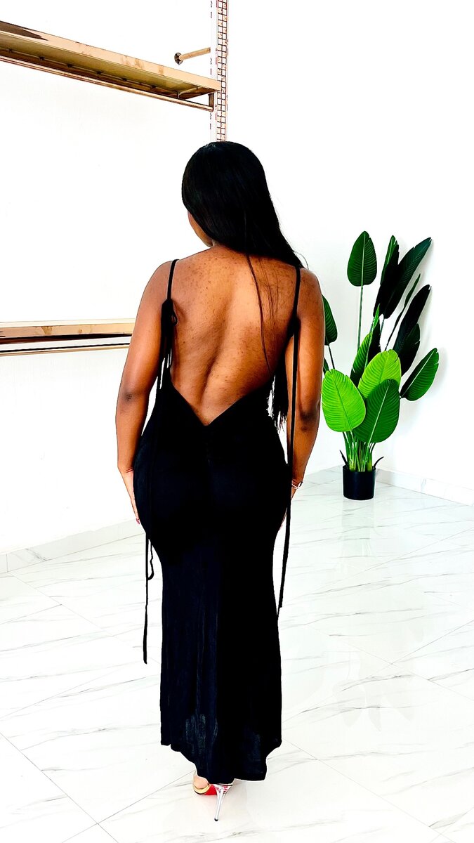 Polyester low back dress