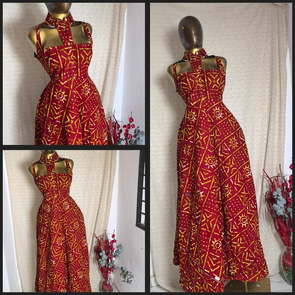 Robe élégante en pagne et tiss