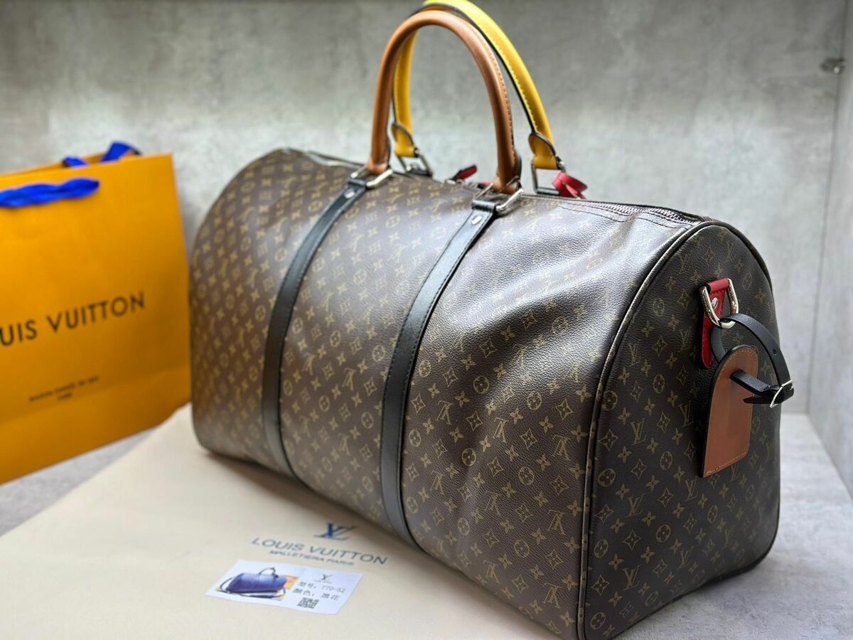 LV дорожная сумка канва кожа