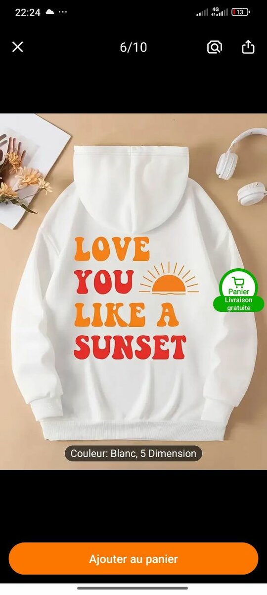 Sweat à Capuche Love You Sunset