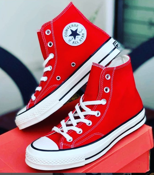 Converse highs red sneakers