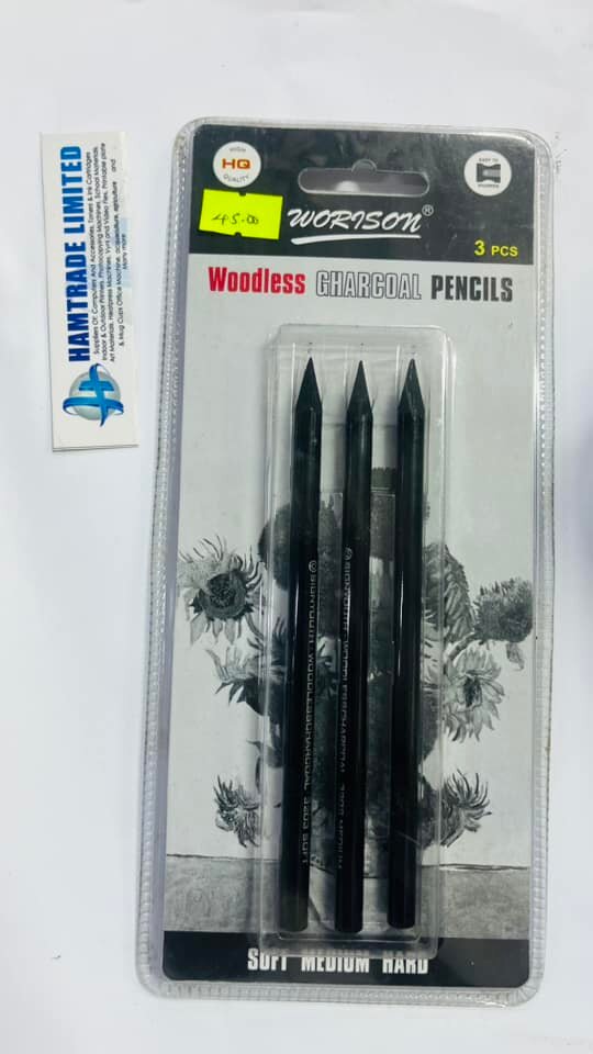 Woodless CHARCOAL PENCILS 3 pcs