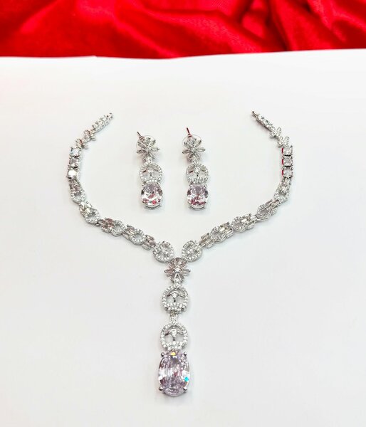 American Diamond 1 karat Necklace set 