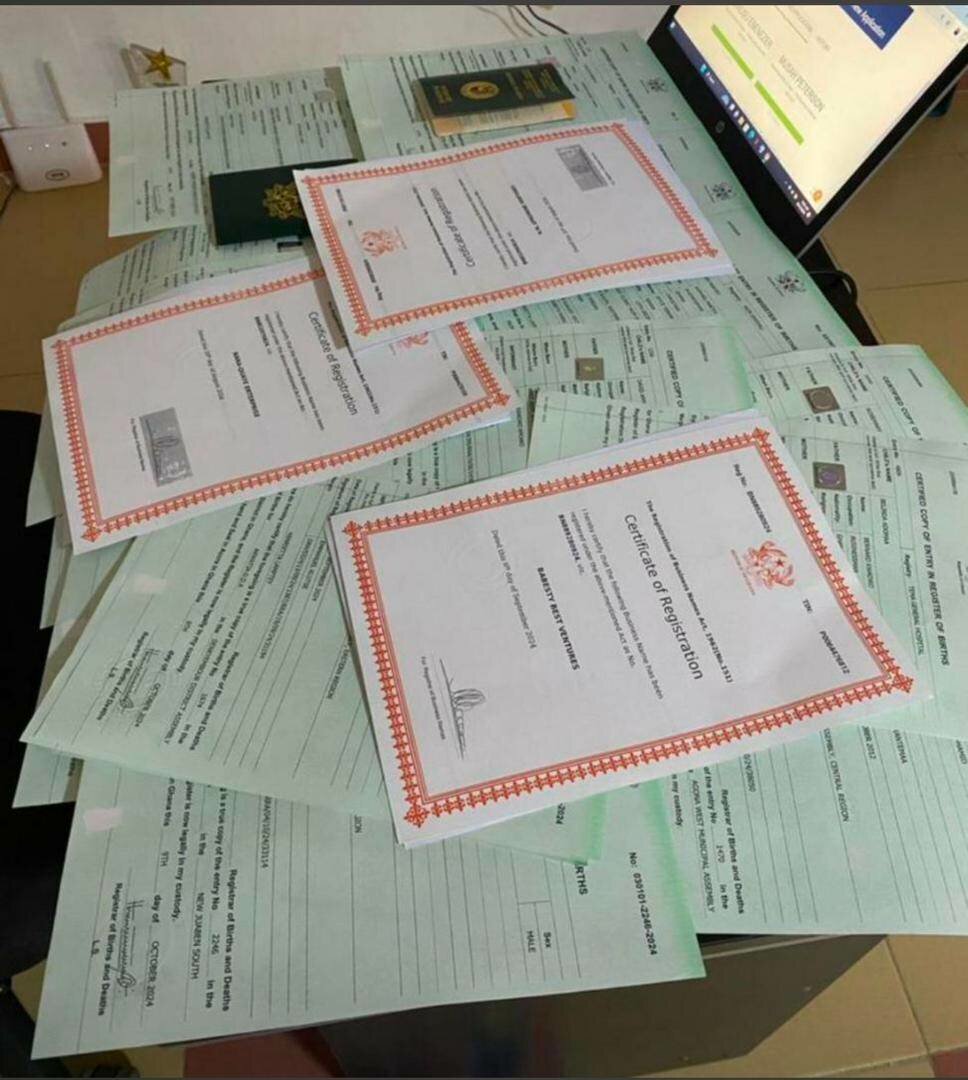 Business & Birth Cert