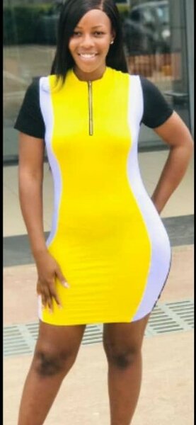 Three-color dress, tight-fitting