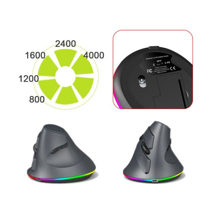 Souris verticale ergonomiq rgb