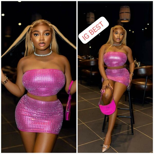 Robe courte rose scintillante