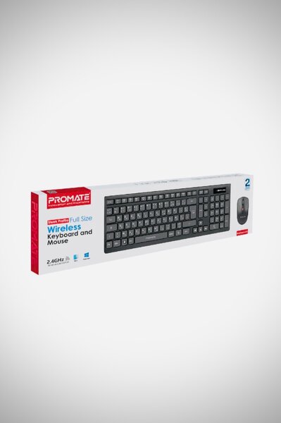 Promate Ergonomic Design Wireless Multimedia Keyboard and Mo