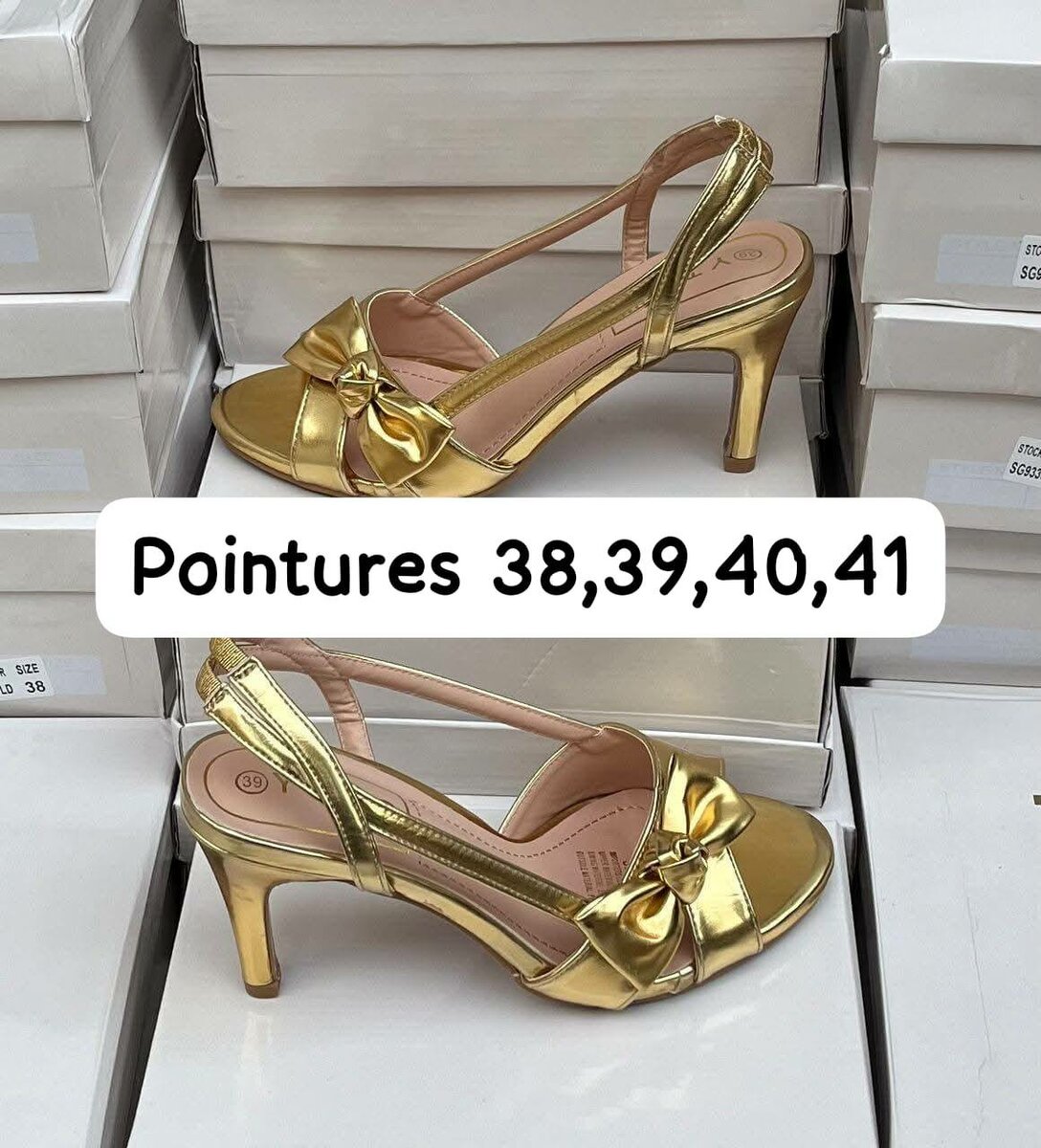 Sandales à talons métalliques