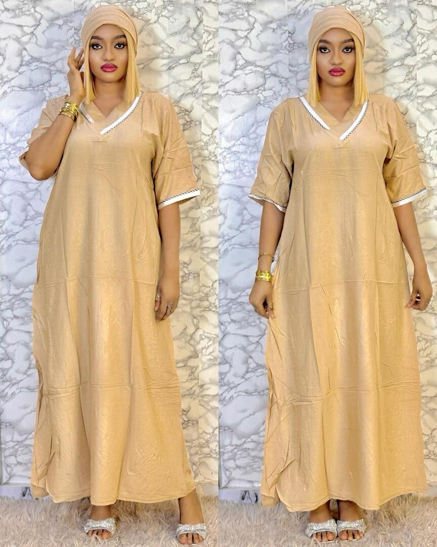 Robe longue en coton décontractée