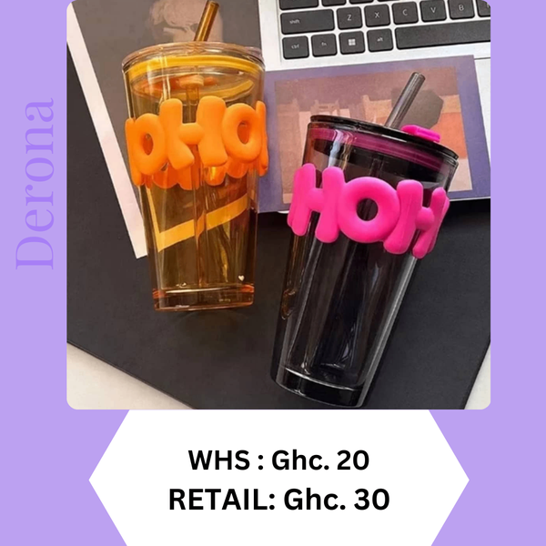 GLASS TUMBLER WITH STRAW