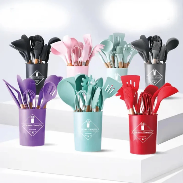 Ensemble d'ustensiles en silicone