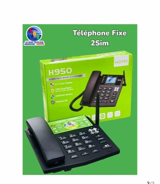 Téléphone Fixe Sans Fil 2 SIM