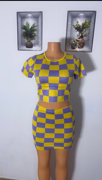 Ensemble à carreaux chic