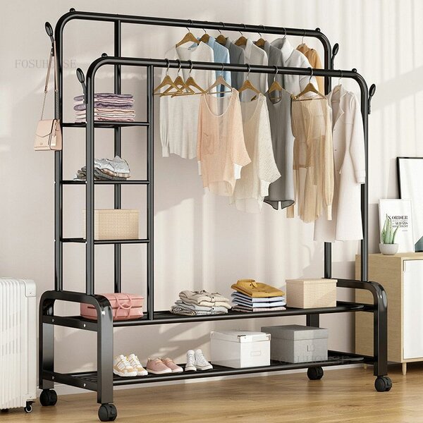Shelves Double Cloth Rack
