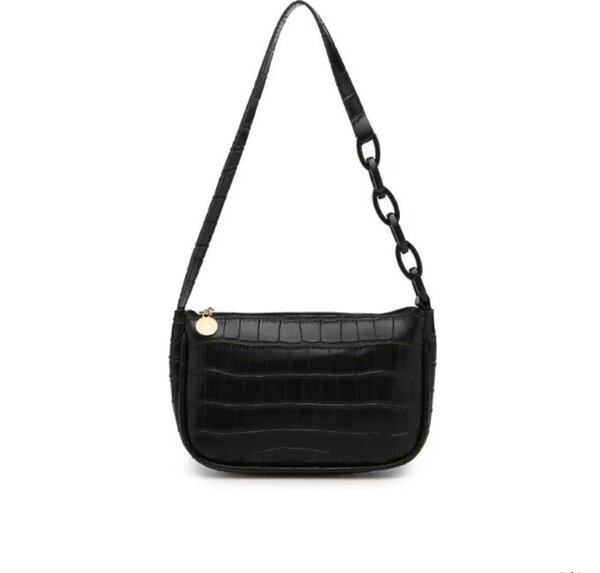 Sac à main croco noir élégant