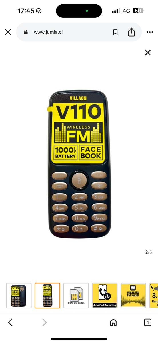 Téléphone Dual SIM V110