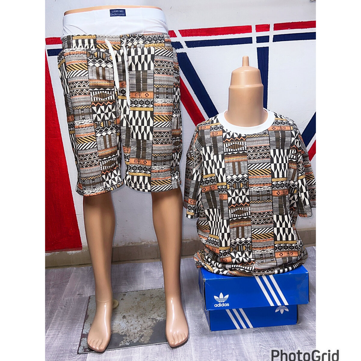 Ensemble décontracté motifs géométriques