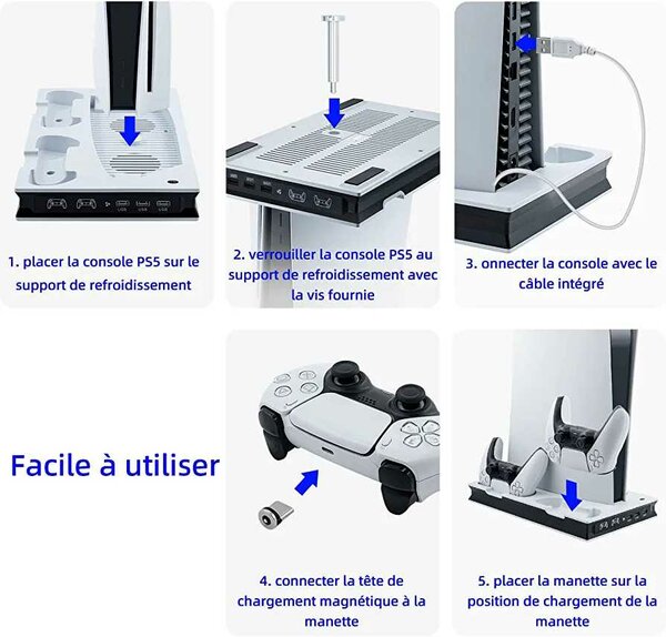 Station de Refroidissement pour Manette PS5 avec Recharge