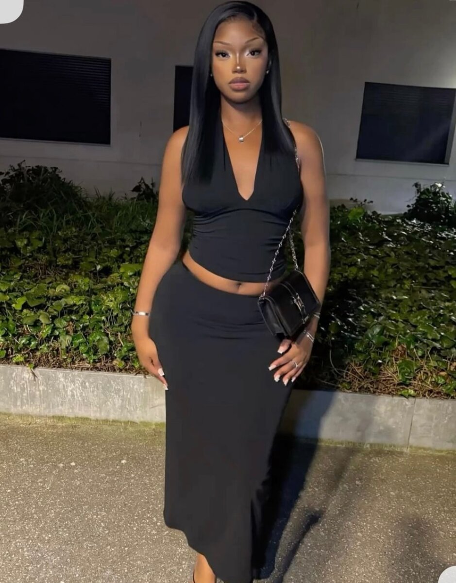 Ensemble jupe longue et haut chic