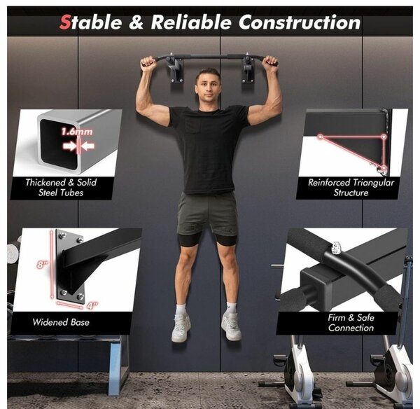 Wall Mounted Pull Up Bar Chin Up Bar For Body Building