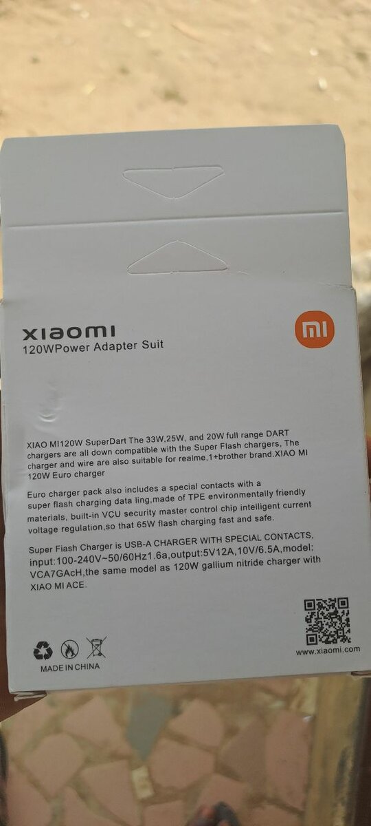 Chargeur rapide Xiaomi 120W