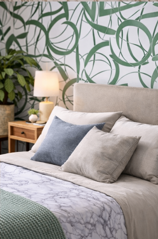 Papier peint motif vert pour chambre