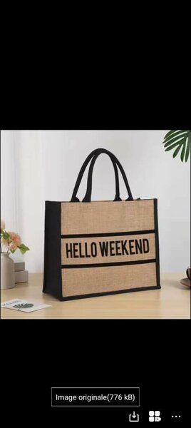 Sac en jute Hello Weekend