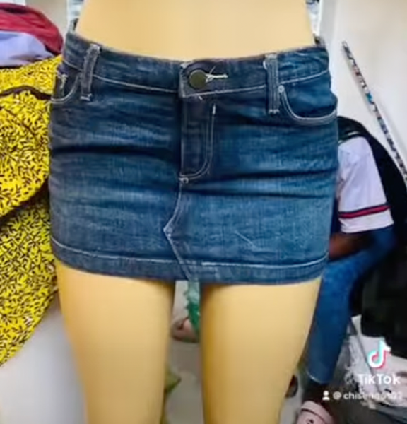 Denim micro skirt
