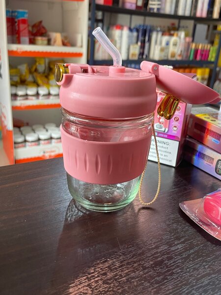 Tasse en Verre avec Paille