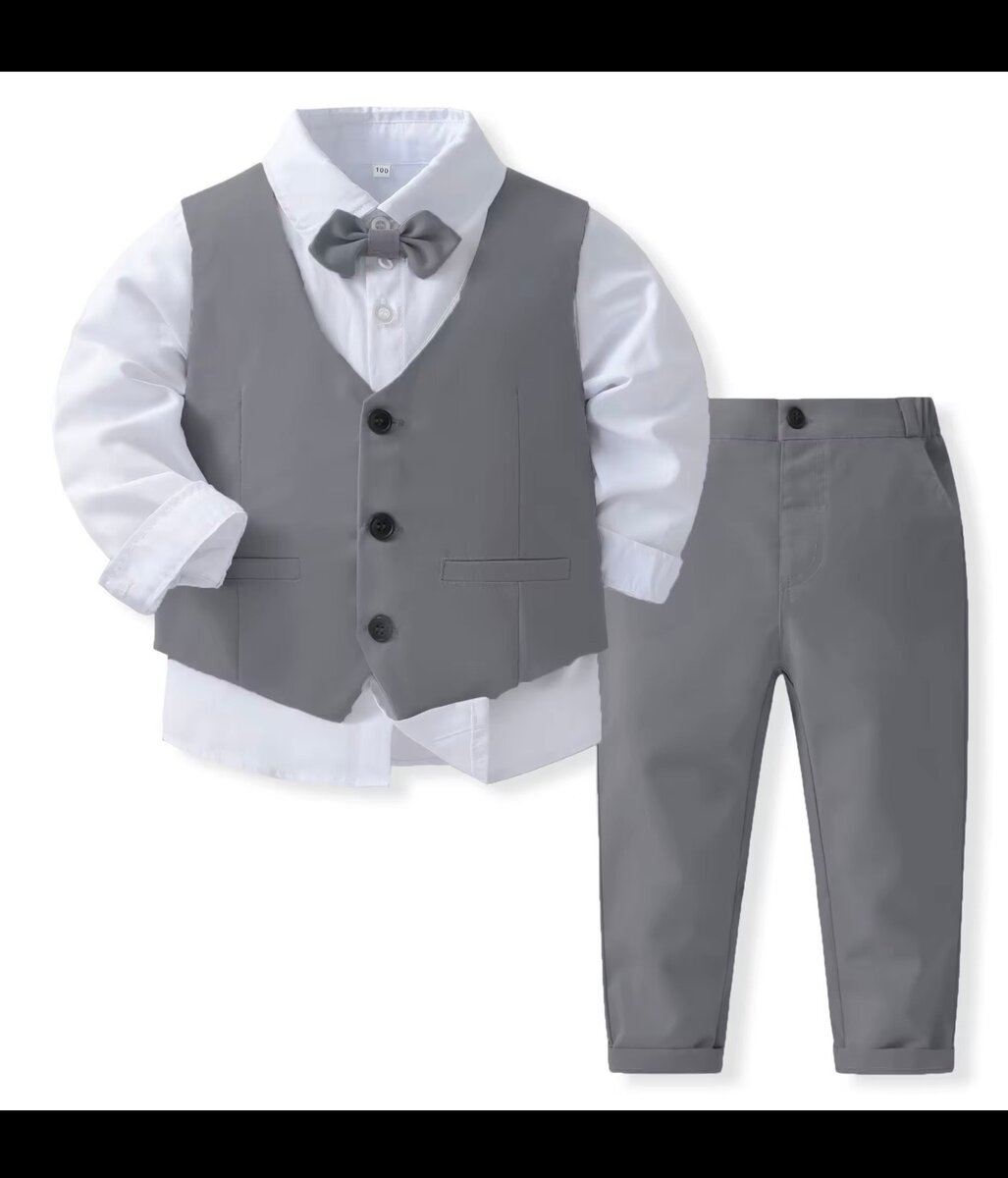 Ensemble costume garçon gris