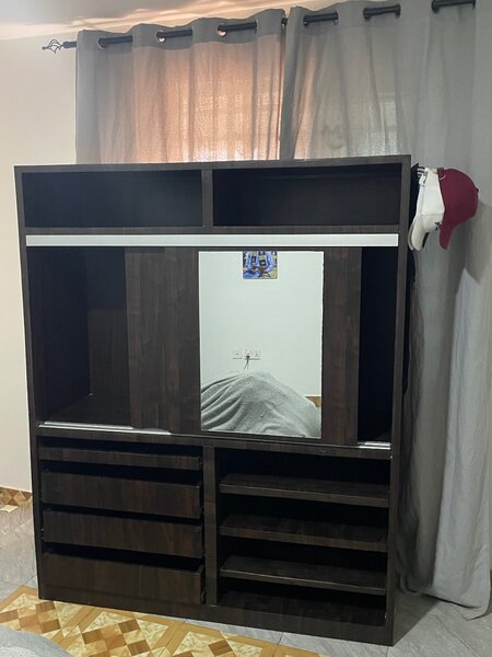 Wardrobe with shoe rack space