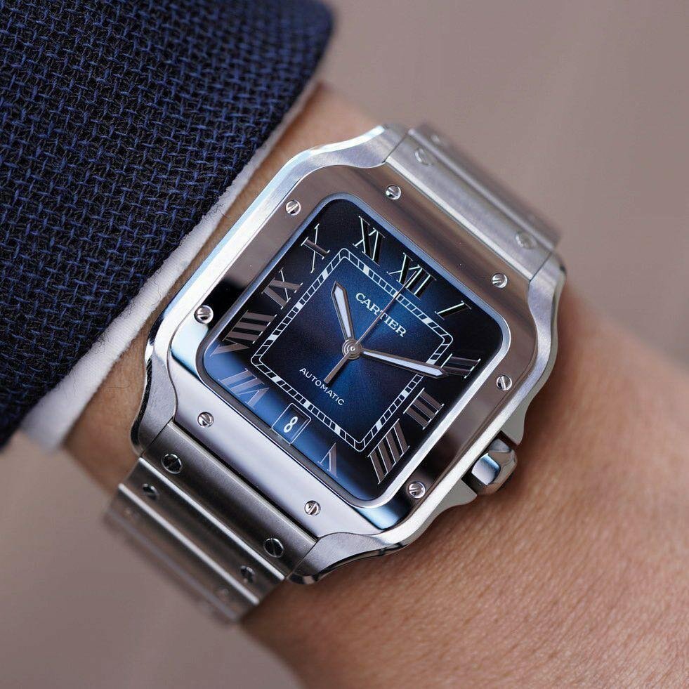 Cartier Santos With Blue Dali