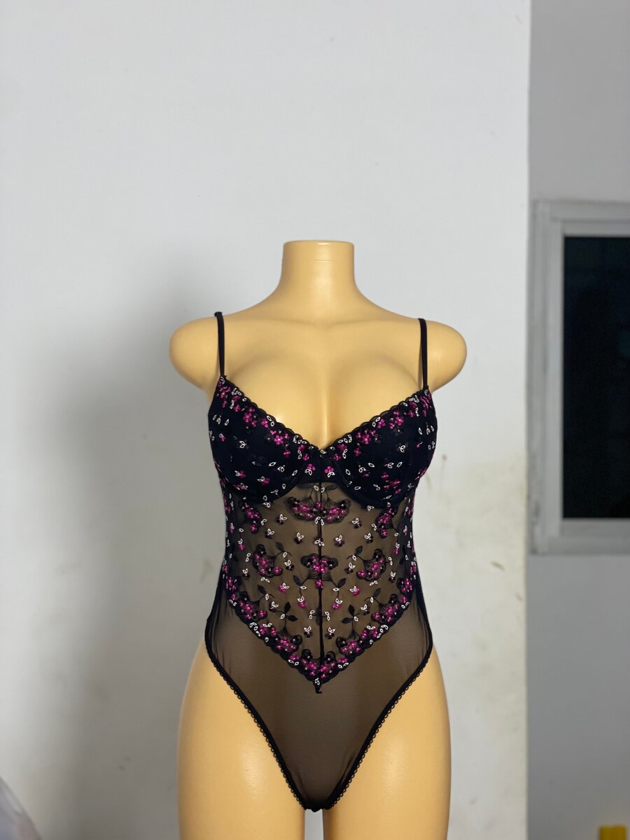 Body en dentelle transparente