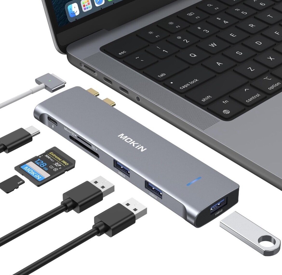 Adaptateur USB-C HUB 7 en 2