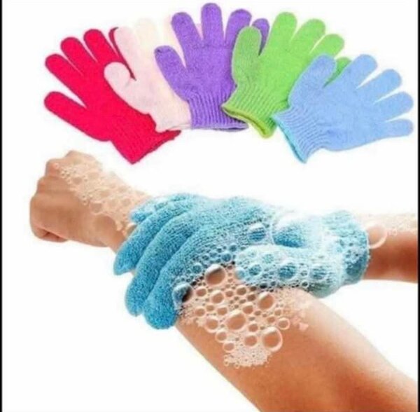 Gants exfoliants colorés