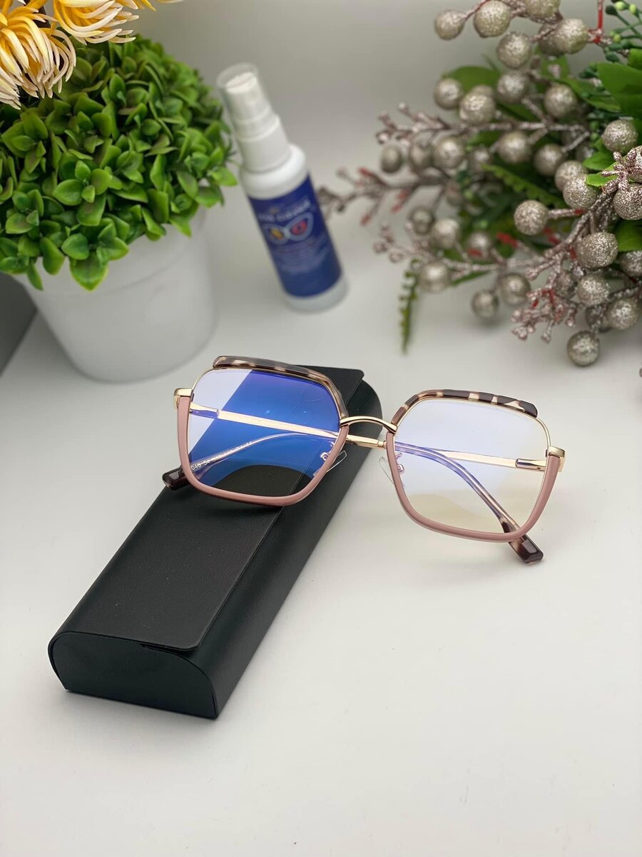 Lunettes carrées anti-lumière bleue
