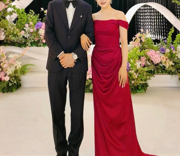 Longue robe de soirée rouge