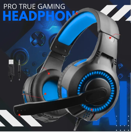 PRO Gaming Headphones Headset with mic for PC Pubg Mobile PS4 ~ 360 Surround Sound Bass Stereo Gaming Headphone with Noise Cancelling Microphone - By Unique Mall