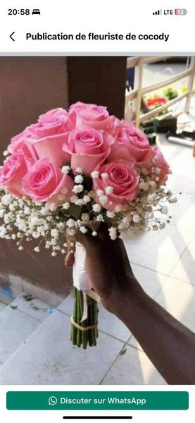 Bouquet de mariée avec rose ro