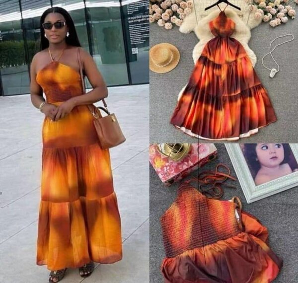 Robe Maxi Orange Boho Chic
