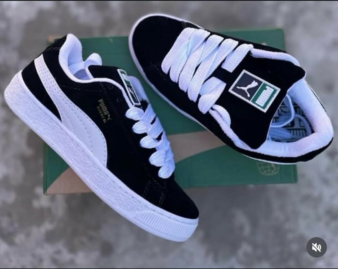PUMA SUEDE BLACK AND WHITE
