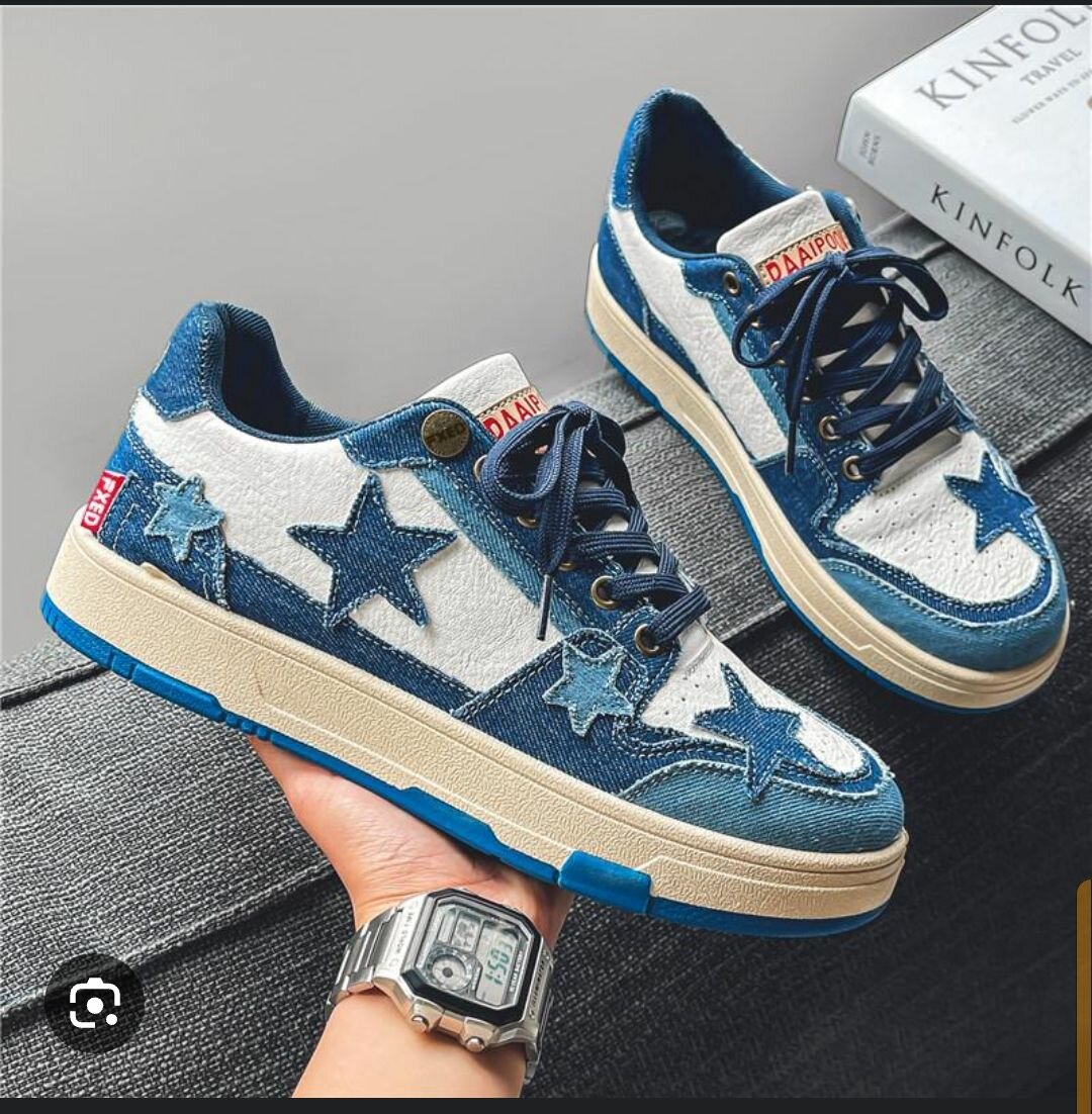 Baskets en denim étoilées