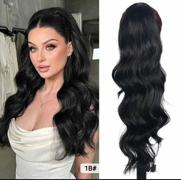 Perruque ondulée longue élégante