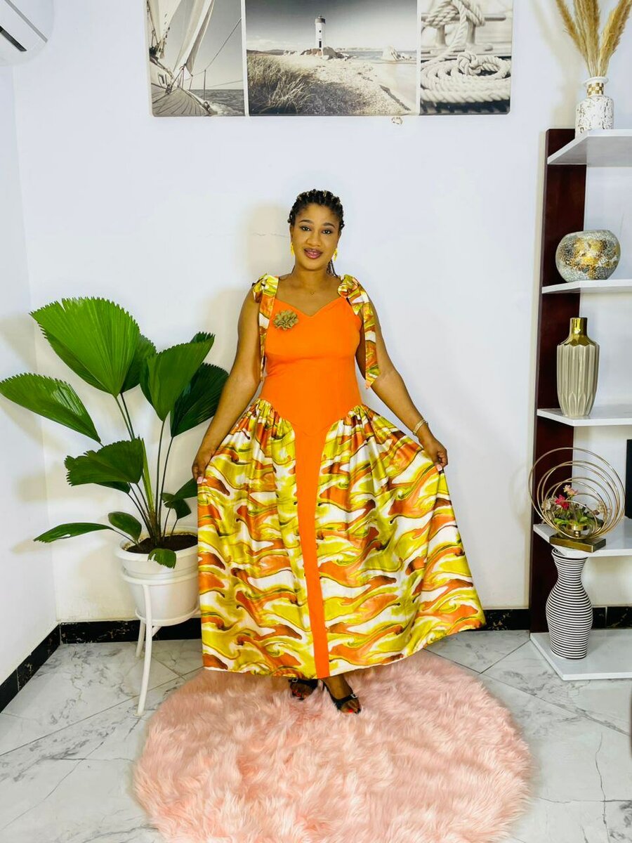 Robe Orange Chic Évasée